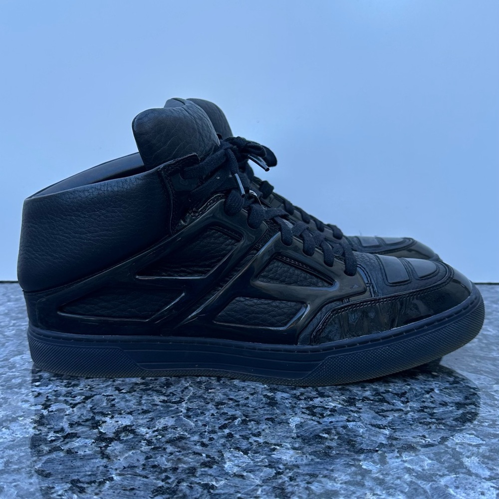 ALEJANDRO INGELMO "TRON BLACK PEBBLED LEARNER SNEAKERS MENS SIZE 13